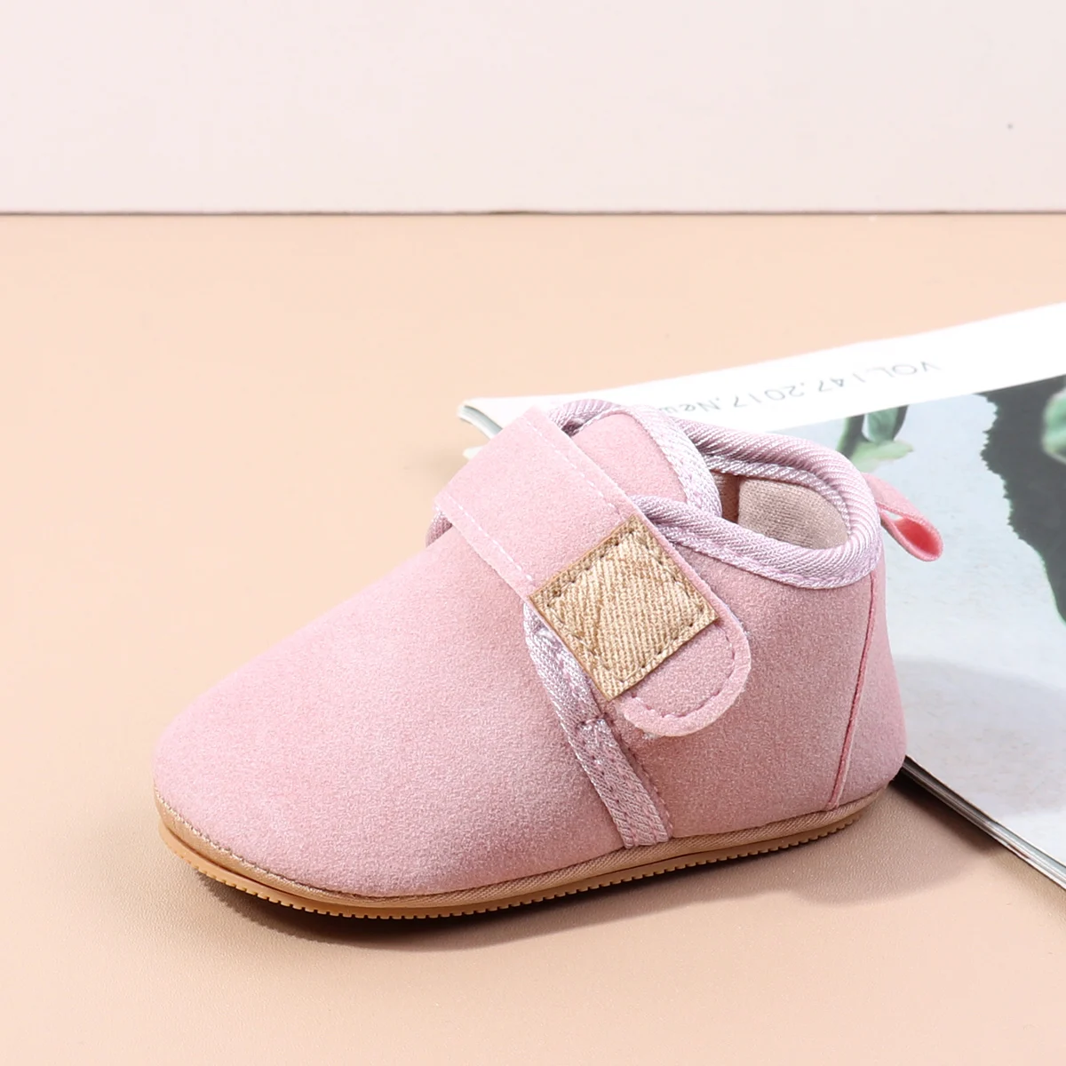 

Autumn Solid Color Baby Shoes With Soft Rubber Sole Suitable For Both Boys And Girls Baby-Sized Toddler Walking Shoes