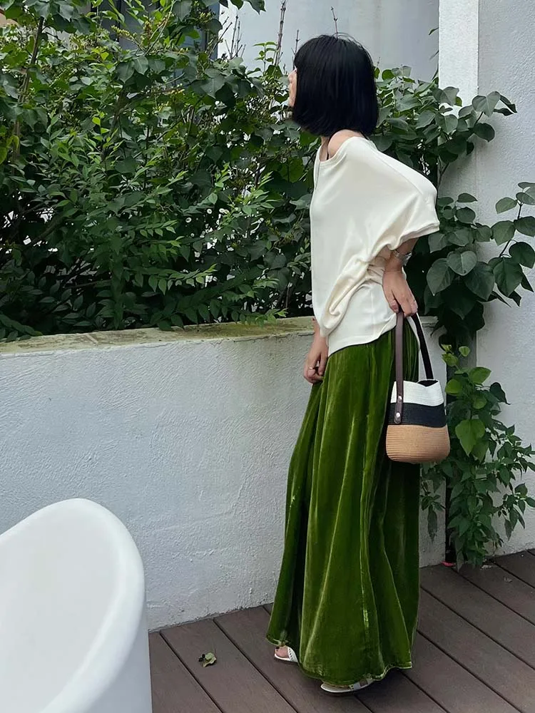 

Шелковая бархатная юбка-трапеция с эластичной резинкой на талии и эффектом Dra Cleanfit Sle Ci Commute Busin Подходит для женской юбки