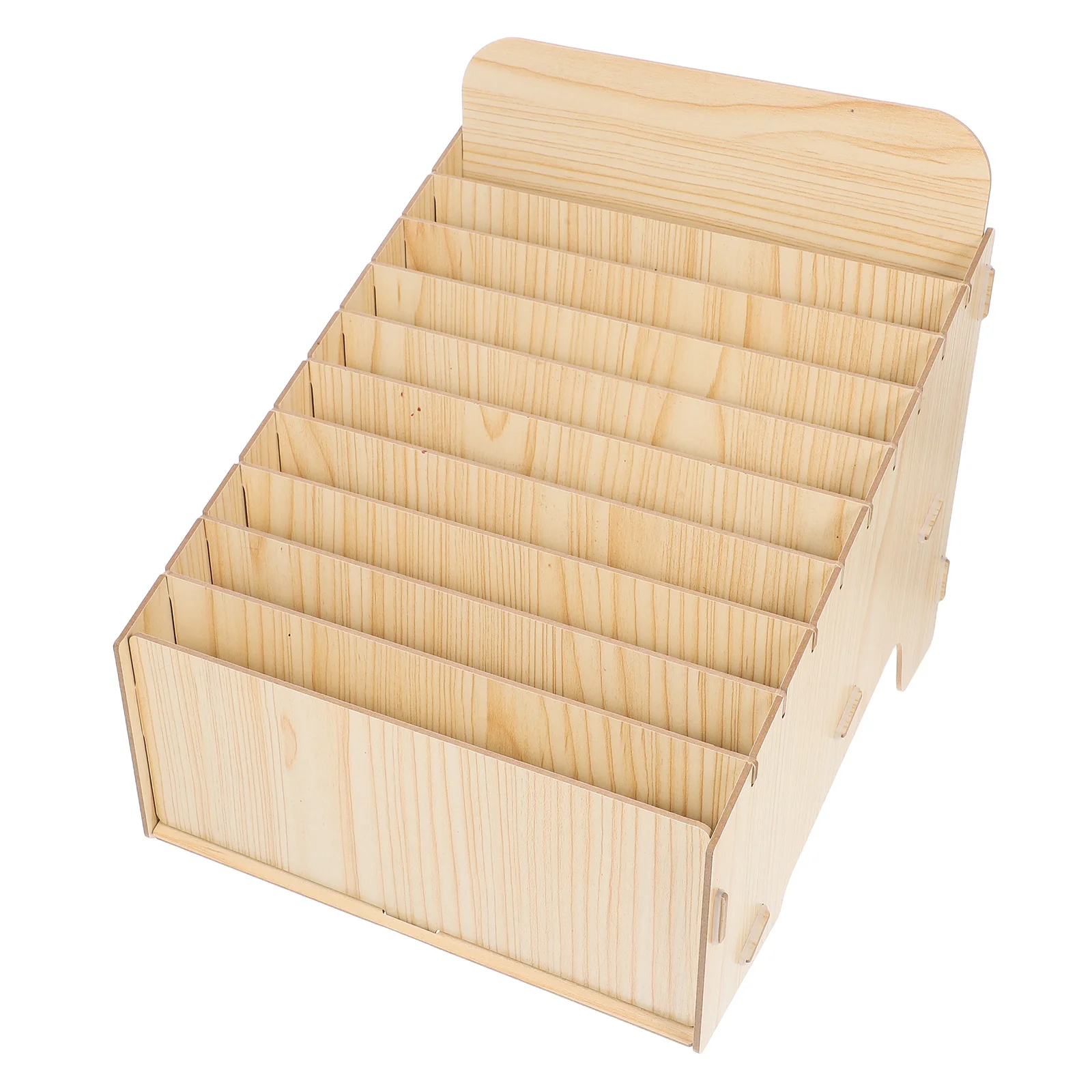 صندوق منظم مكتب خشبي لمحطة فرز فواتير البريد والمستندات مع تصميم متعدد الأقسام لتخزين المكاتب المنزلية