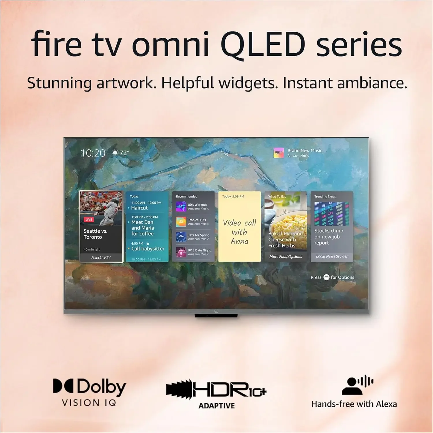 Fire TV 55" Omni QLED Series 4K UHD smart TV, Dolby Vision IQ, Fire TV Ambient Experience, local dimming, hands-free with Alexa