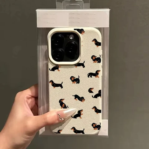 Минималистичный матовый чехол из ТПУ с изображением таксы для iPhone 17 Air, 16, 15, 14, 13, 12, 11 Pro Max, 17 Pro, 16E. Защитный чехол-накладка