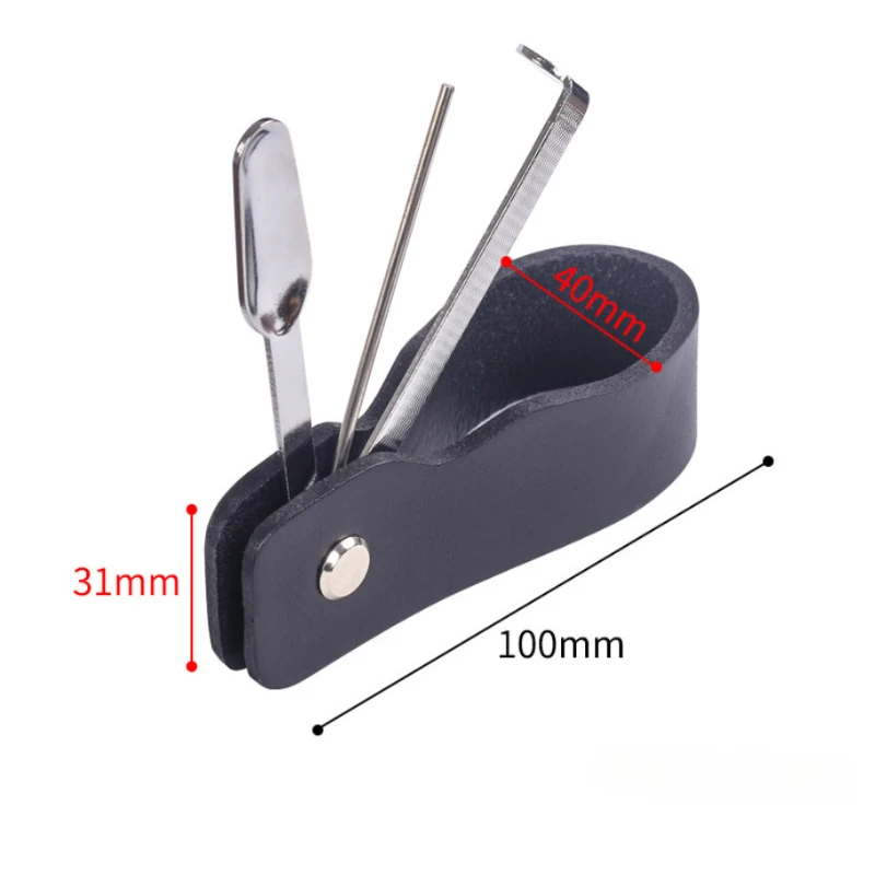 Premium Leather Tobacco Pipe Stand Rack Holder with Pipe Tamper Press Rod and Cleaner Practical Smoking Pipe Tools view 6