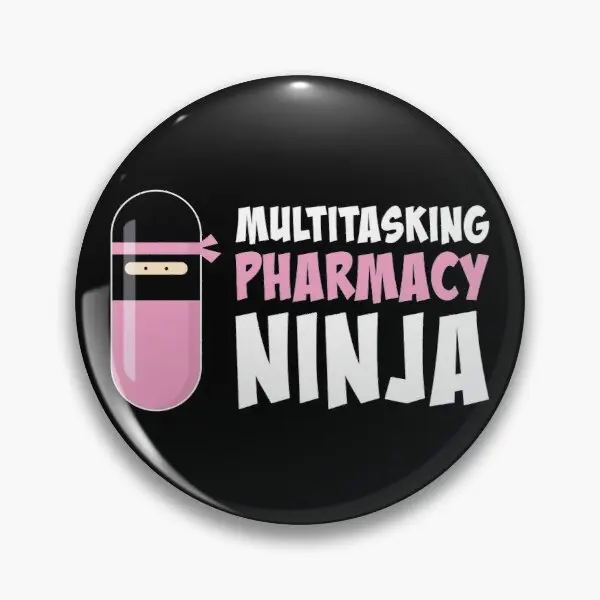 Multitasking Pharmacy Ninja  Soft Button Pin Hat Clothes Lapel Pin Brooch Metal Fashion Badge Jewelry Collar Cartoon Lover Gift