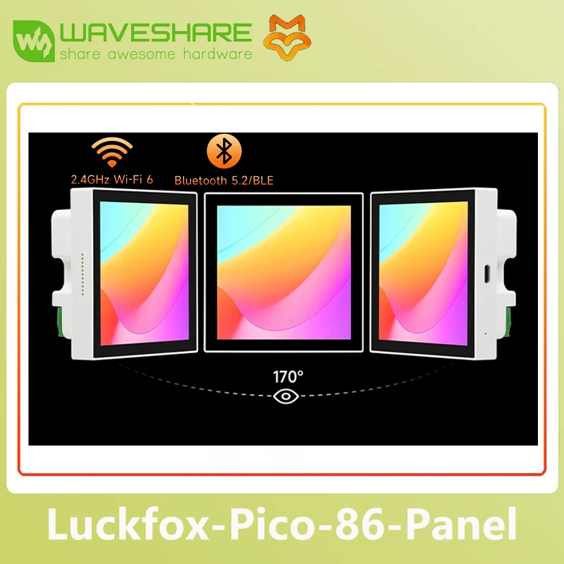 

Waveshare Luckfox Core1106 Smart 86, 128 МБ/256 МБ DDR3L, опционально для беспроводной связи, процессор RV1106G2/RV1106G3, 0,5/1 TOPS