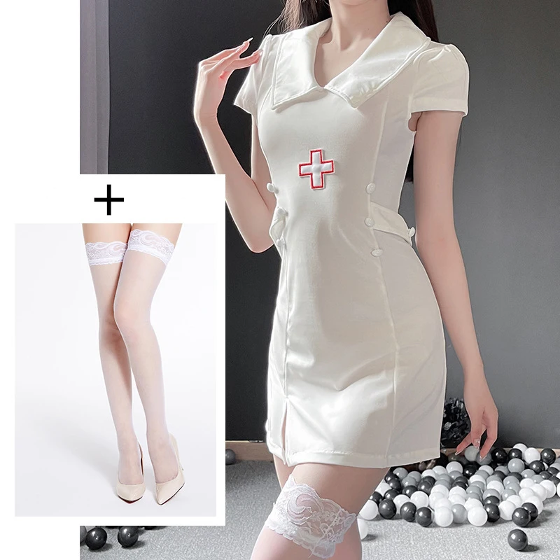 Sexy underwear sexy female nurse dress nightclub seductive uniform maid plus-size suit pure desire role play