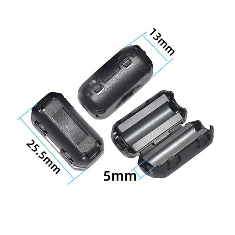 2/5pcs 5mm Ferrite Core Cord Ring Noise Filter For Noise Suppressor Filter Ring Cable Clip On Wire Power Cord Video Cables Tools