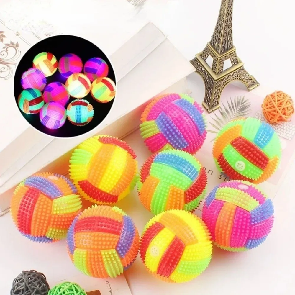 Fun Pet Toys Small Dog Flash Ball Dog Toys Ball Colorful Glowing Elastic Ball Dog Training Throwing Ball interative Toy Ball