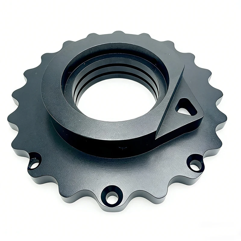 Custom CNC Machined Steel Serrated Thread Adjustment Nut External Gear Flange Lock Nut With Internal Thread