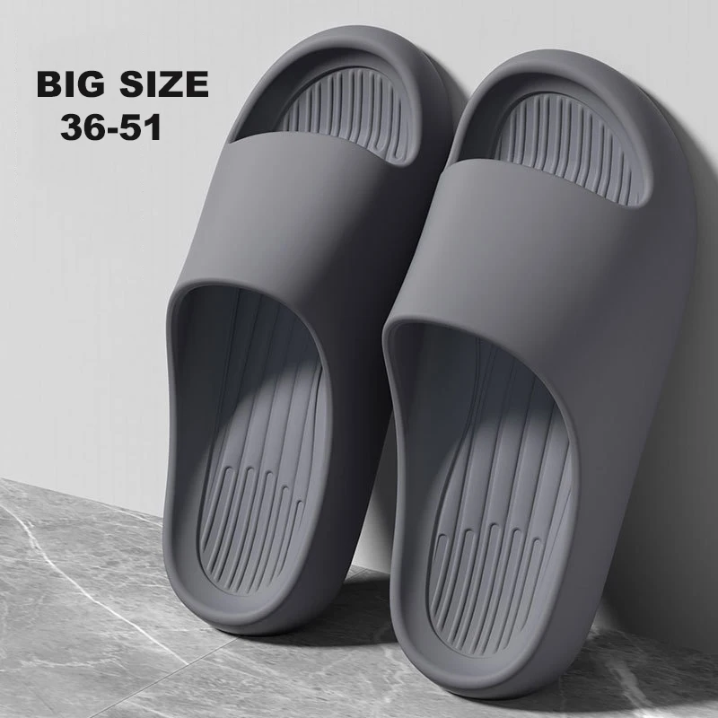 Summer Slippers Men Women Indoor EVA Soft Bottom Sandals Open Toe Trend Slides Light Beach Shoes Slippers Home Size 36-51