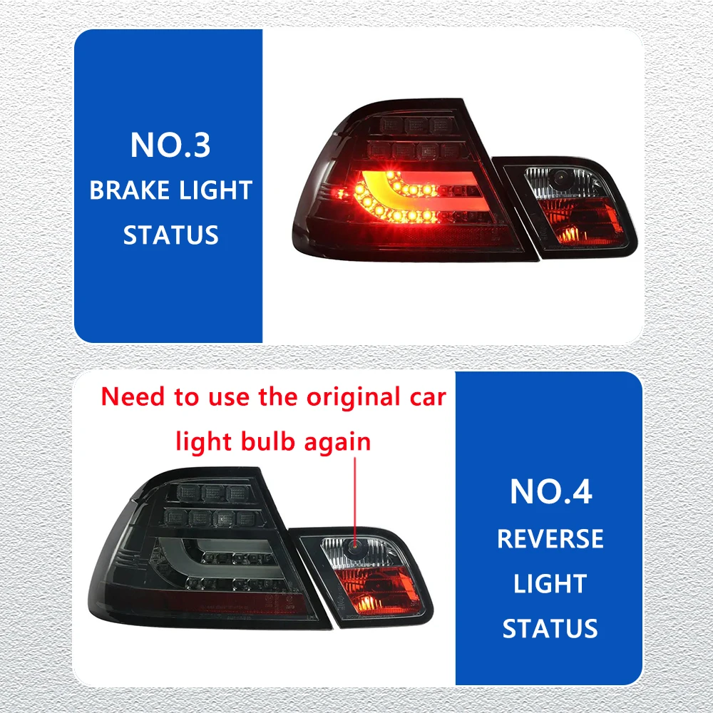 أضواء خلفية LED لسيارات BMW E46 2 أبواب 1998-2002 نمط جديد Led DRL سيارة المصابيح الخلفية الجمعية إشارة الملحقات تعديل مصباح