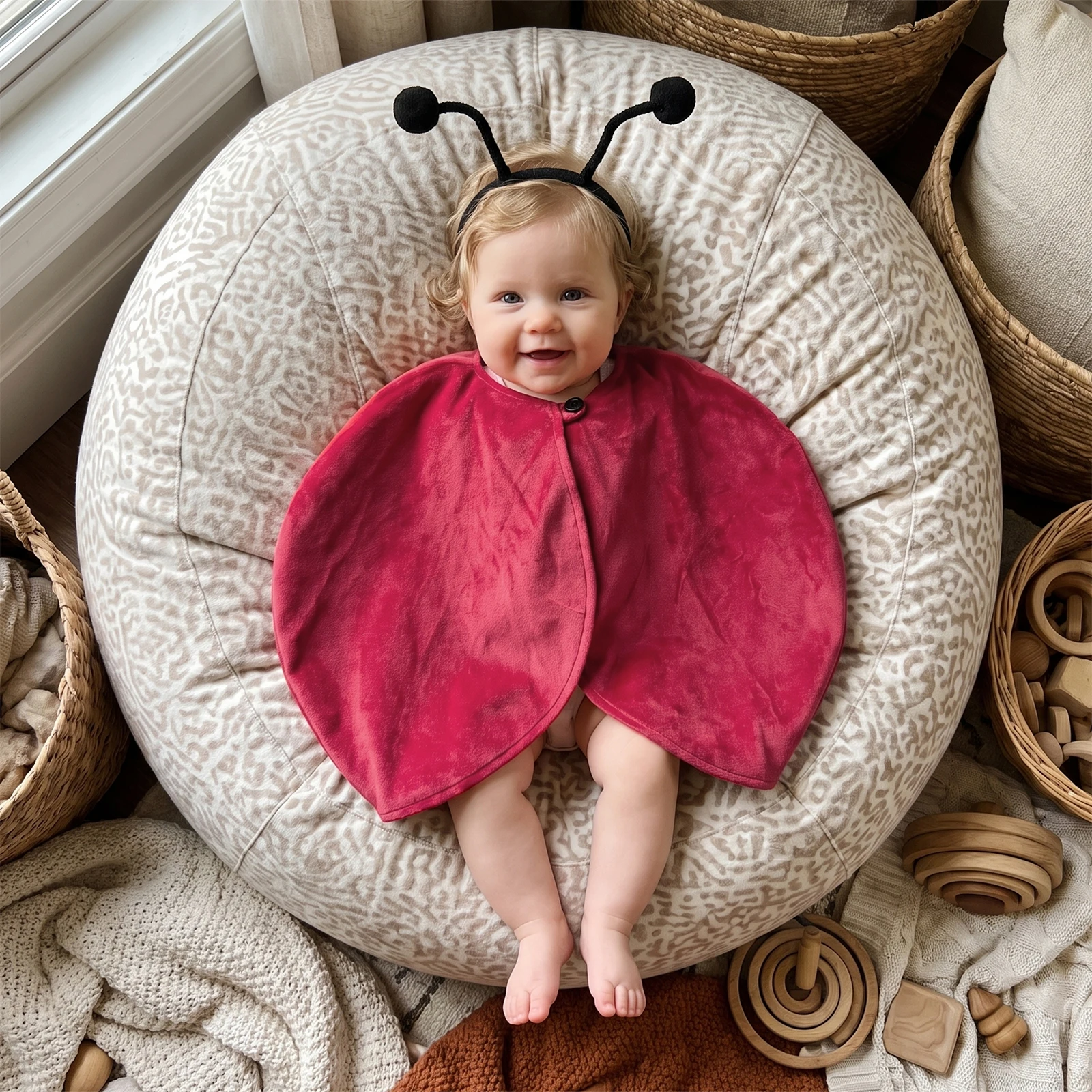 Baby Ladybug Costumes Fancy Ladybug Wings Cape with Headband Set
