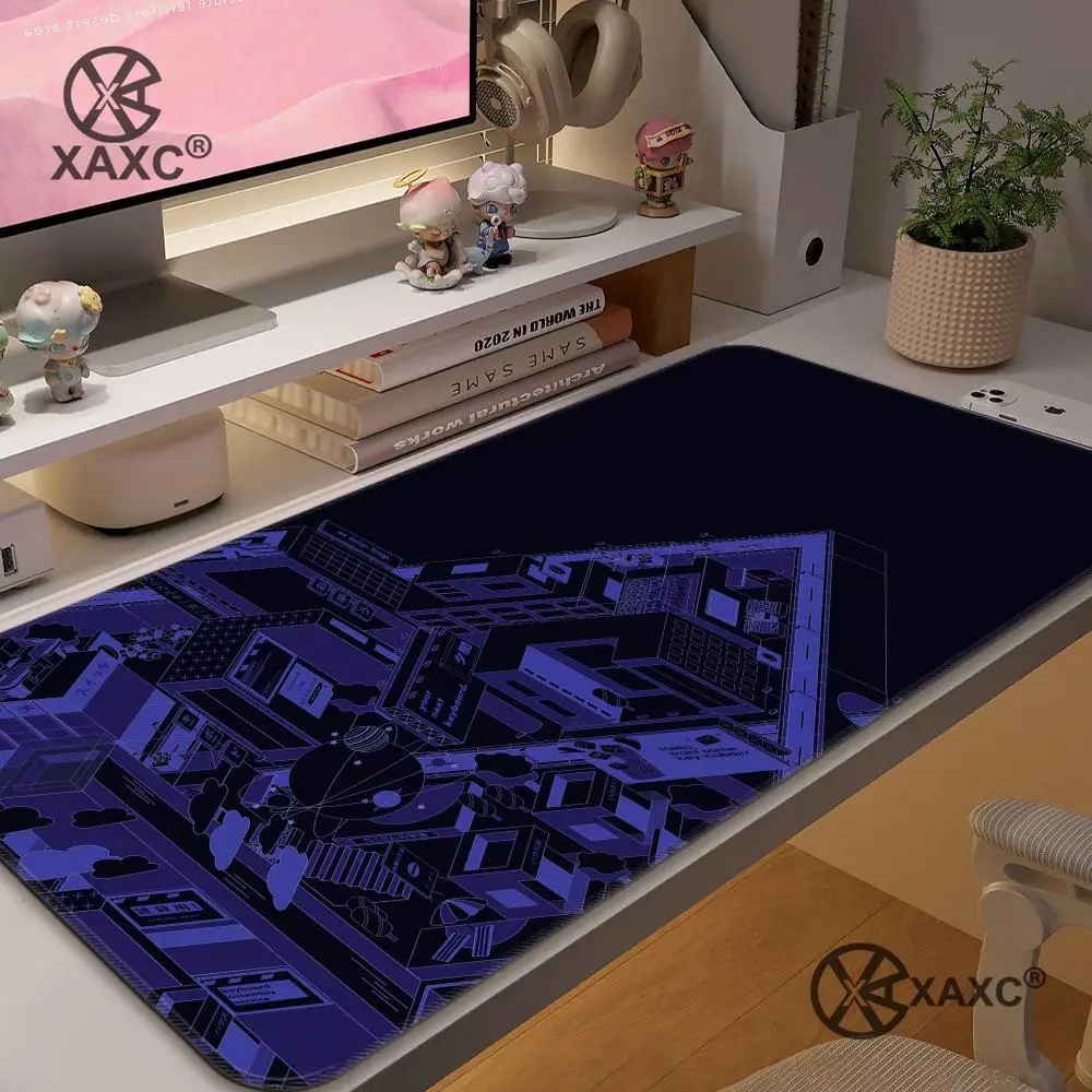 Black and White City Strata Liquid Mousepad New Arrivals Large Stripe Mouse Pad Gamer Keyboards Non-slip Computer Pads Desk Mat