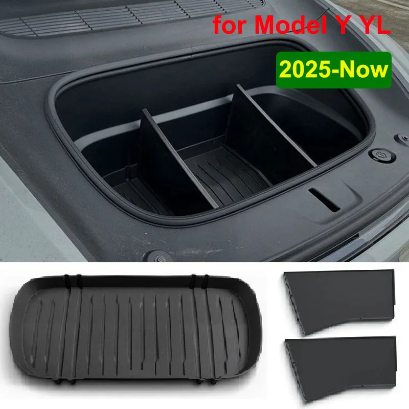 for Tesla Model Y YL Juniper 2025 2026 Front Trunk Mat Interval Combination Partition Front Spare Organizer Divide Baffle Board