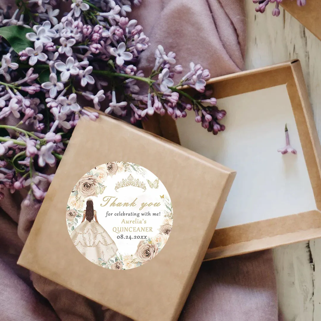 90pcs customized personalized name and birthday stickers (for weddings, baptisms, party invitations)