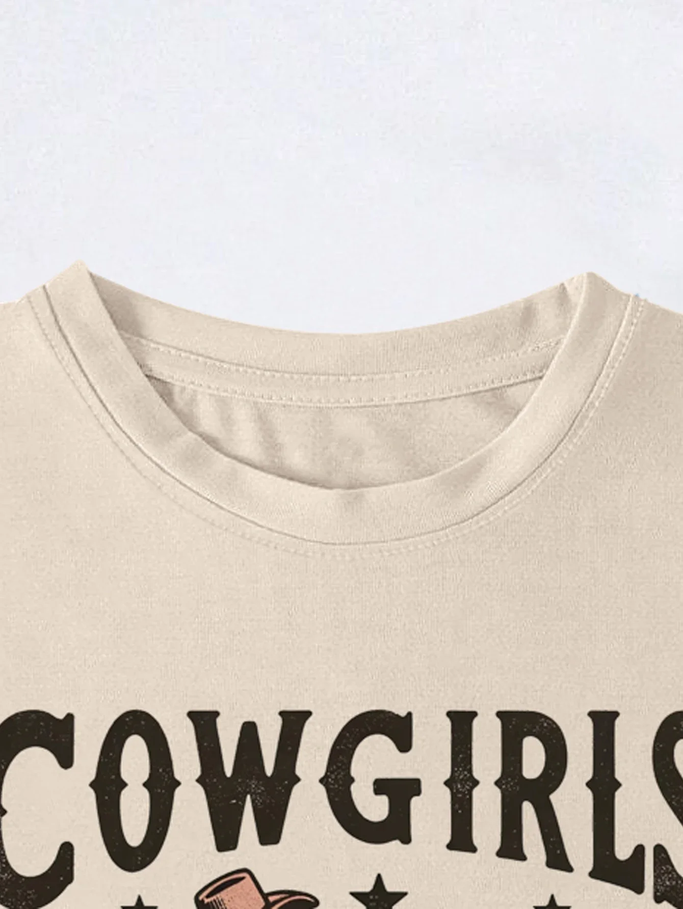 Retro Western Cowgirl And Lettering Print T-shirt, Short Sleeve Crew Neck Casual Top For Summer & Spring, Women\'s Clothing