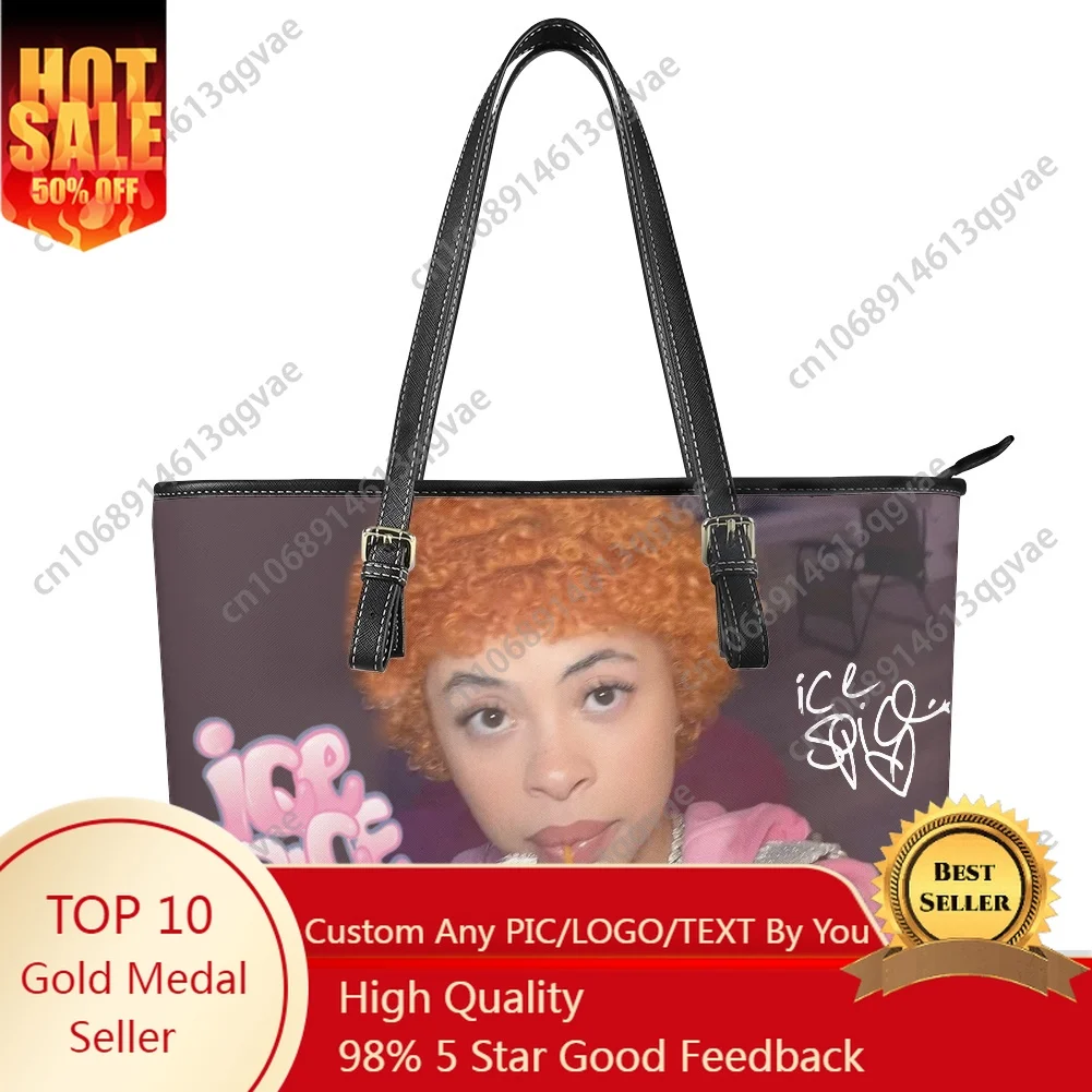 

Ice Spice American Rapper Munch Custom Handbag Womens Mens Personalized Tote Bag Shoulder Bag Business Leather Purse Travel Bag