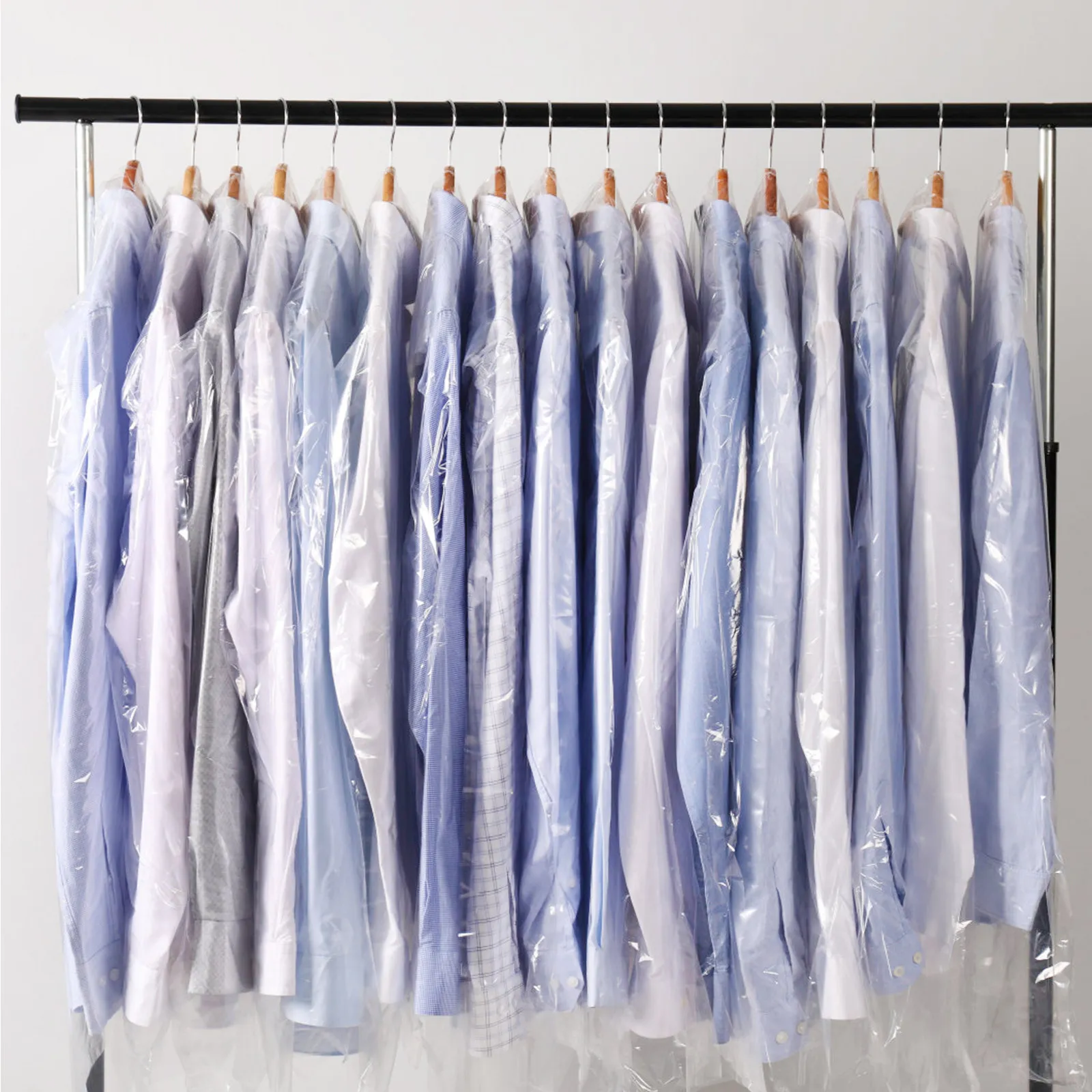 

30Pcs Clear Hanging Clothes Bags Dustproof Garment Protector Transparent Visibility Easy Find Open Bottom Home Office Travel