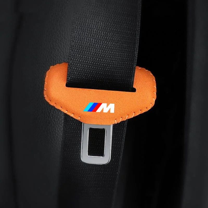 2PCS Suede Car Seat Belt Buckle Cover Protector Sleeves For BMW M E46 E90 E60 F10 F30 E39 E36 F20 E87 E92 G30 X5 E70 Accessories