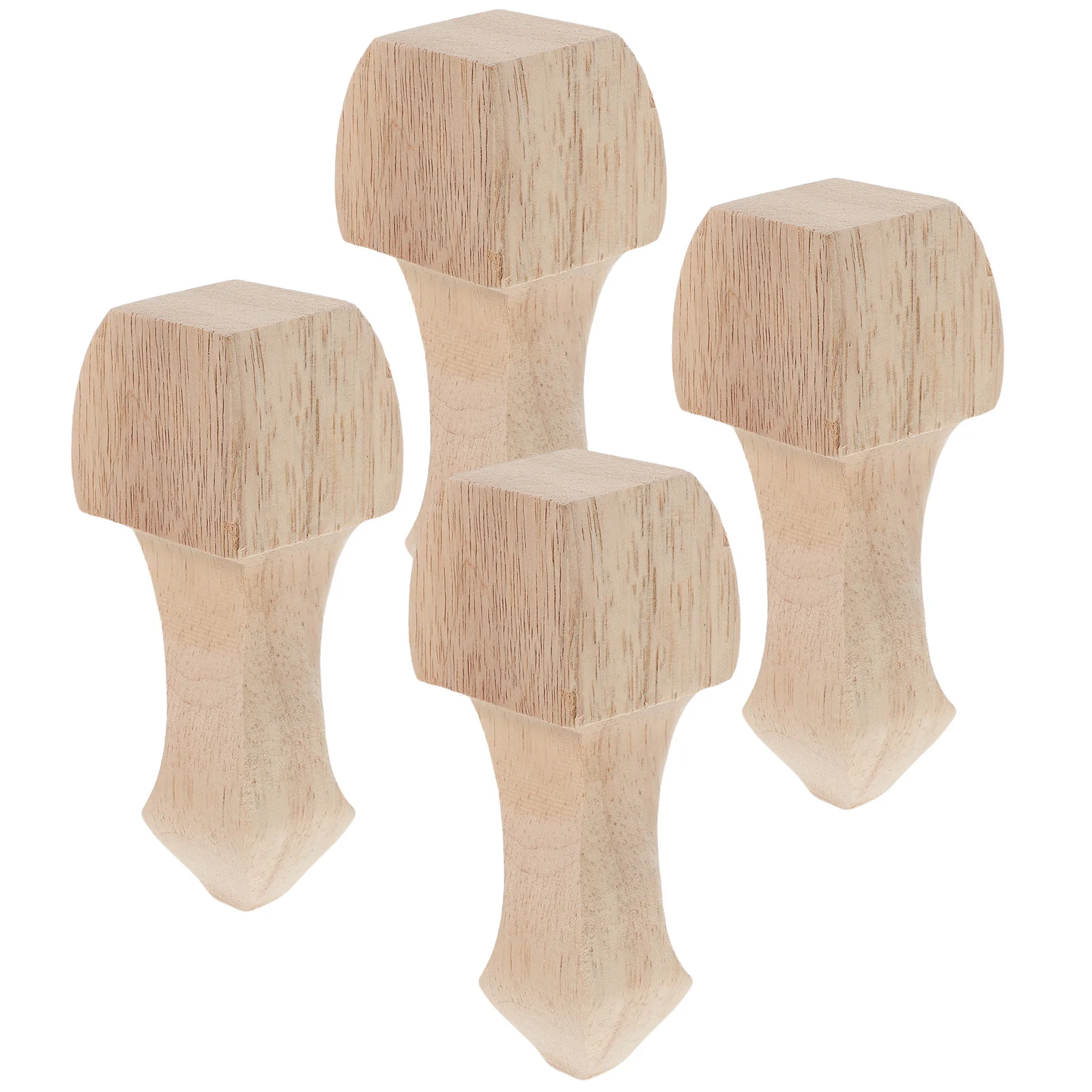 

4Pcs Carved Solid Wood Furniture Legs European Style Replacement Feet for Coffee Table Cabinet Bedside Table Stable Support