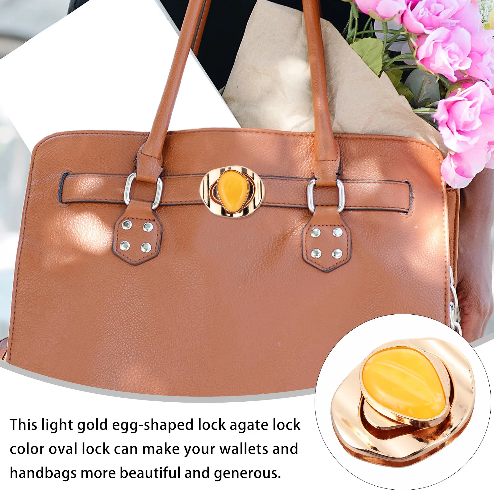 Metal Oval Bag Buckle Set – 2pcs Decorative Replacement Clasp for Handbags, Purses & DIY Bag Making