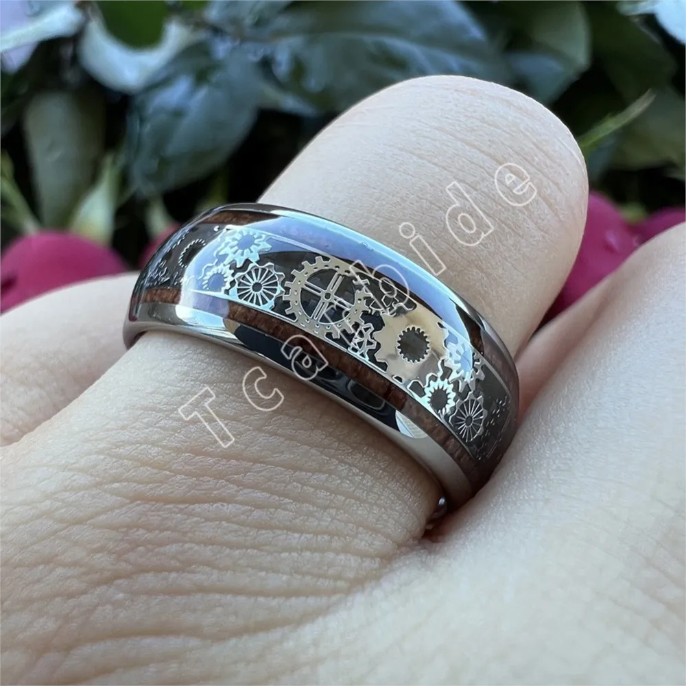 10MM 316L Stainless Steel Steampunk Gear Ring for Women Men Hip-Hop Punk Rock Bicycle Design Statement Rings Party Jewelry Gifts