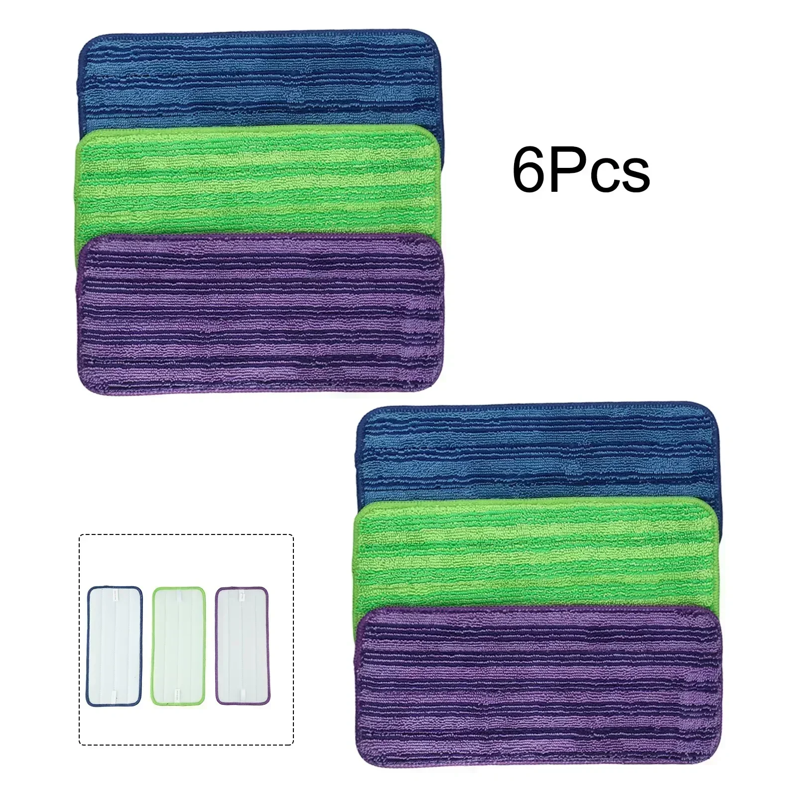 3/6pcs Microfiber Mop Pads Swiffers Wet Jet And Other 10\'\' To 12\'\' Mop Reusable Pads Household Dust Cleaning Pad Cloth