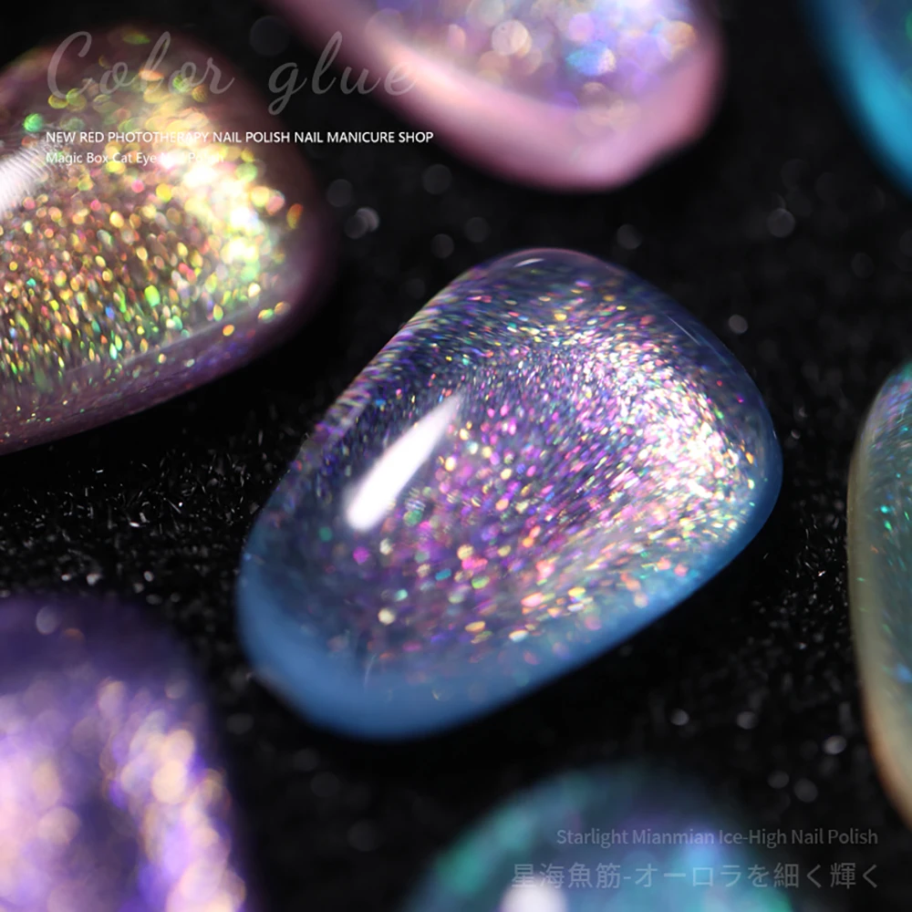 Vendeeni 9 cores glitter diamante quebrado gel esmalte esmalte embeber reflexivo aurora pérola cristal decoração de unhas verniz