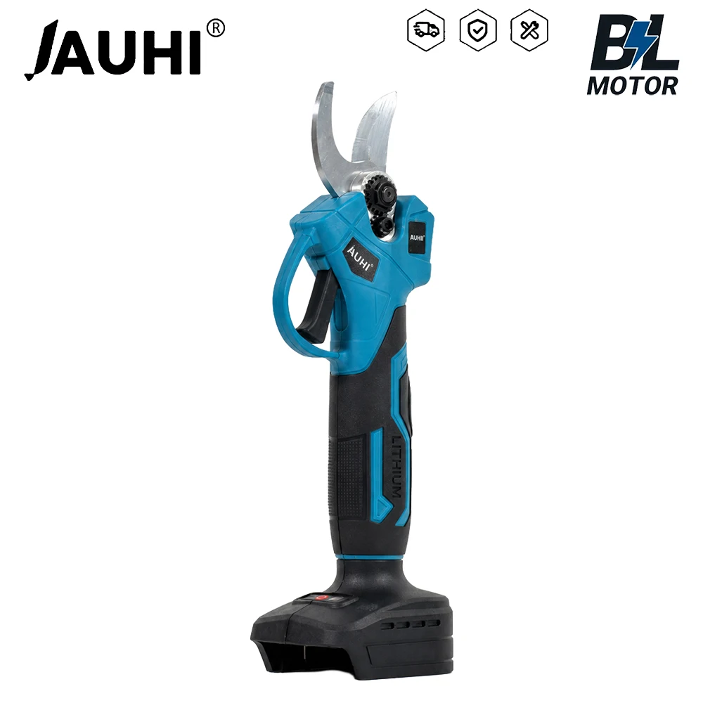 JAUHI  Brushless Electric Pruner Shear 2 Gears 30mm Cordless Fruit Tree Bonsai Pruning Electric Scissors For Makita 18V Battery