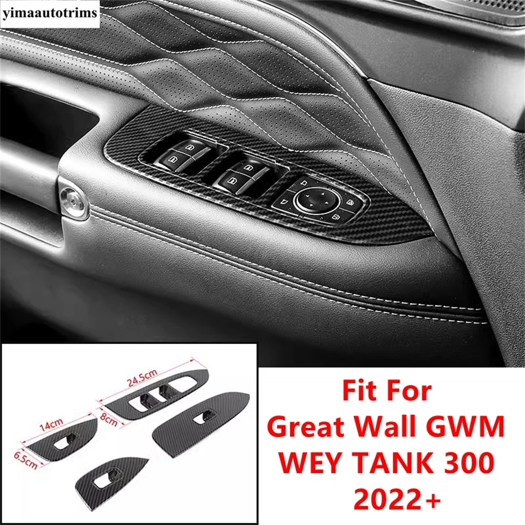 

Car Inner Armrest Window Lift Button Control Panel Cover Trim ABS Accessories Interior For Great Wall GWM WEY TANK 300 2022 2023