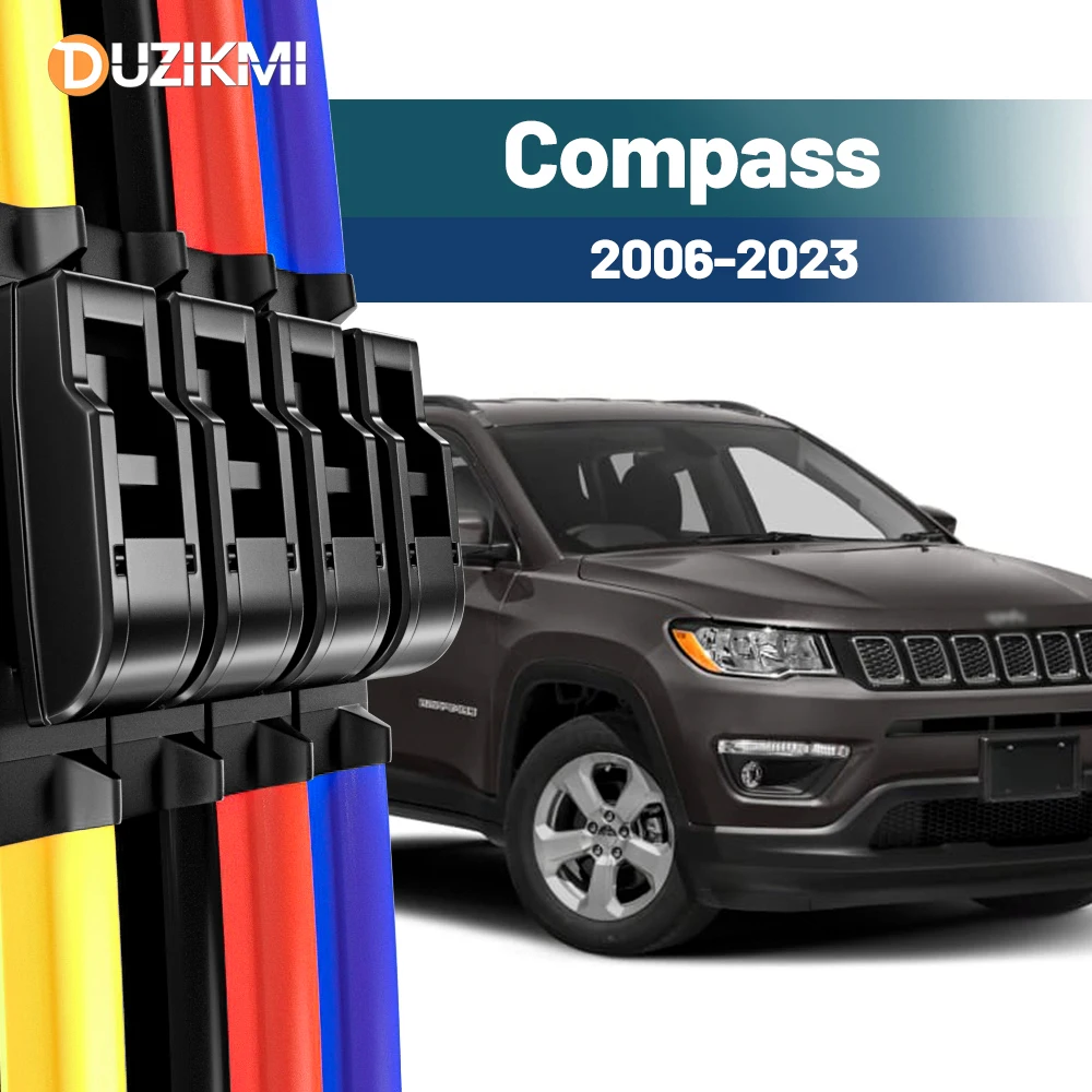 Für Jeep Compass MK49 MP 2006-2023 2017 2018 2019 2020 2021 2022 2023 2024 2 Stück Frontscheibenwischer Rot Blau