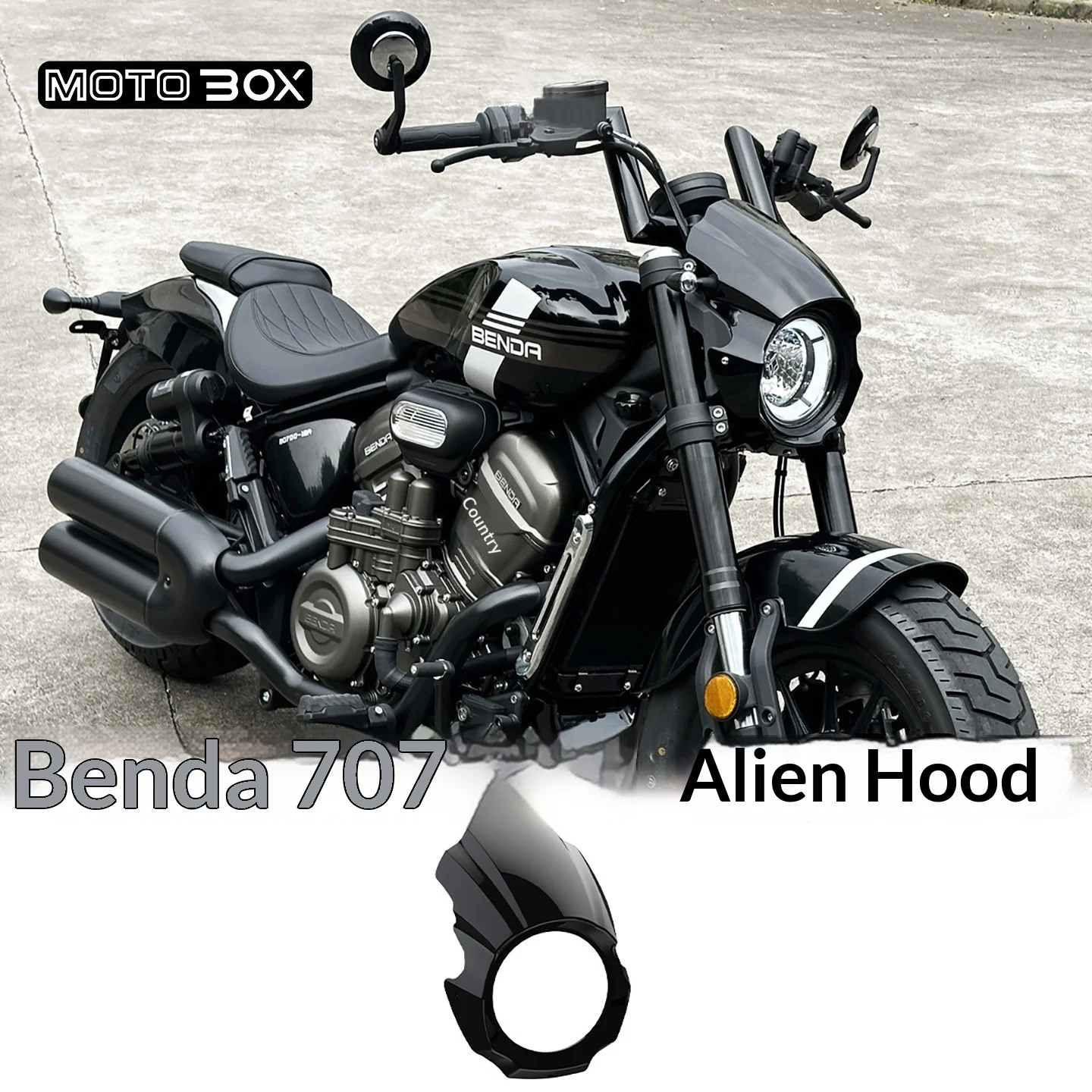 【Premium】For Benda Graystone 707 Modified Special-shaped Pig’s Head-shaped Headlight Cover, Front Door Decoration Cover, Air Def