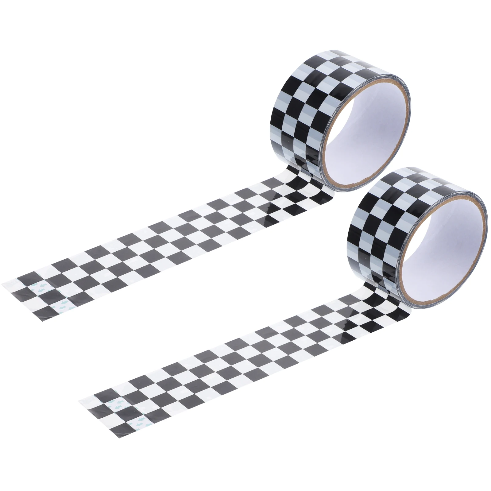 2 Rolls Black White Checkered Packing Tape Heavy Duty Decorative Adhesive Strong Paper Household Multi-Function for Moving