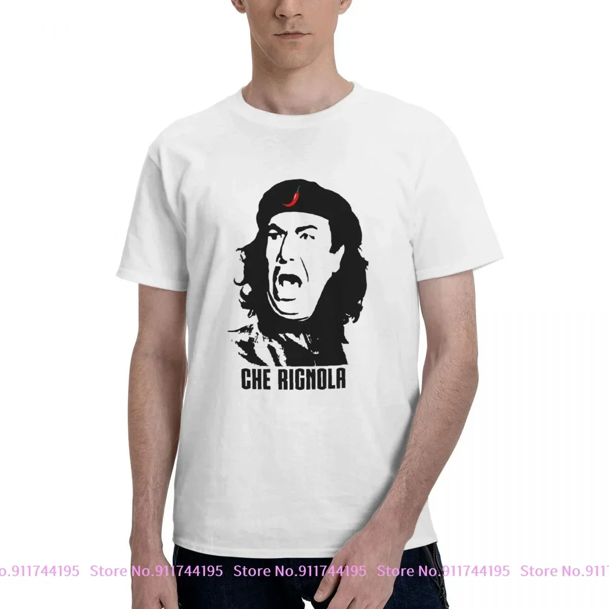 

Top Maglia Meme Lino Banfi Divertente Che Guevara Che Rignola Cerignola T-shirt Tee Natural Shirt All-Match