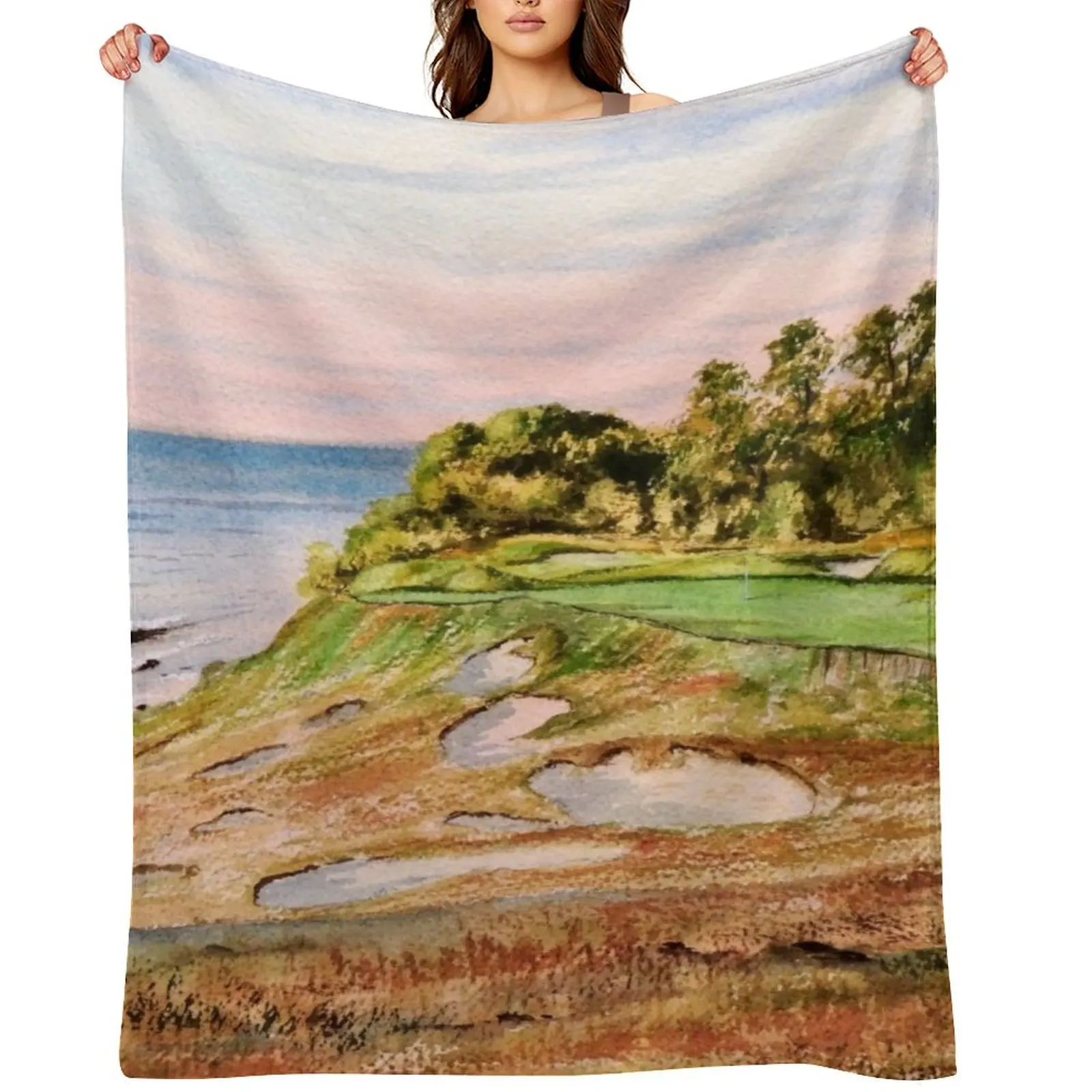 

Whistling Straits Golf Course Throw Blanket Soft Bed Fashionable Hairy bed plaid Blankets