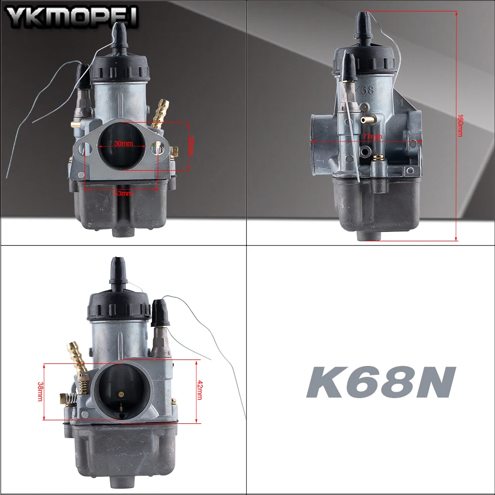 K68N Motorcycle Racing Carburetor 30mm For Upiter IZH Russian K68 K68N 68N Carburetor Motocross Enduro Dirt Pit Bike accessories