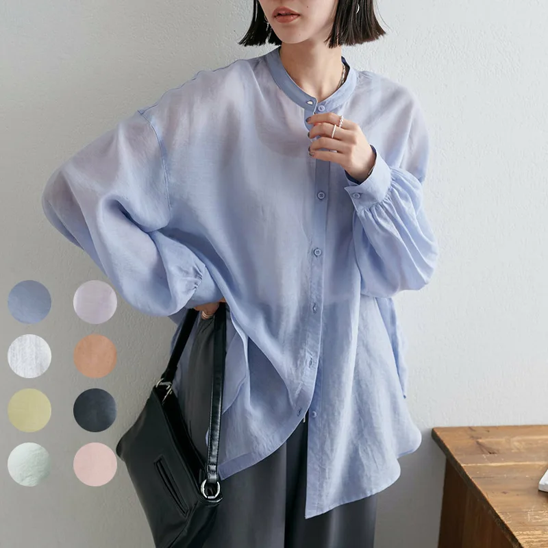 Japanese Rakuten 2026 Summary Semi-transparent Women's Shirt Slightly Sheer With A Subtle Atmosphere, Summary Sun-protective