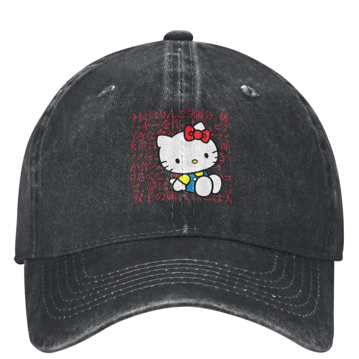 Hello Kitty Kanji Japanese Biography Baseball Cap Outdoor Sports y2k Retro Hippe Hats Men Adult Vintage Sun Visors Baseball Caps