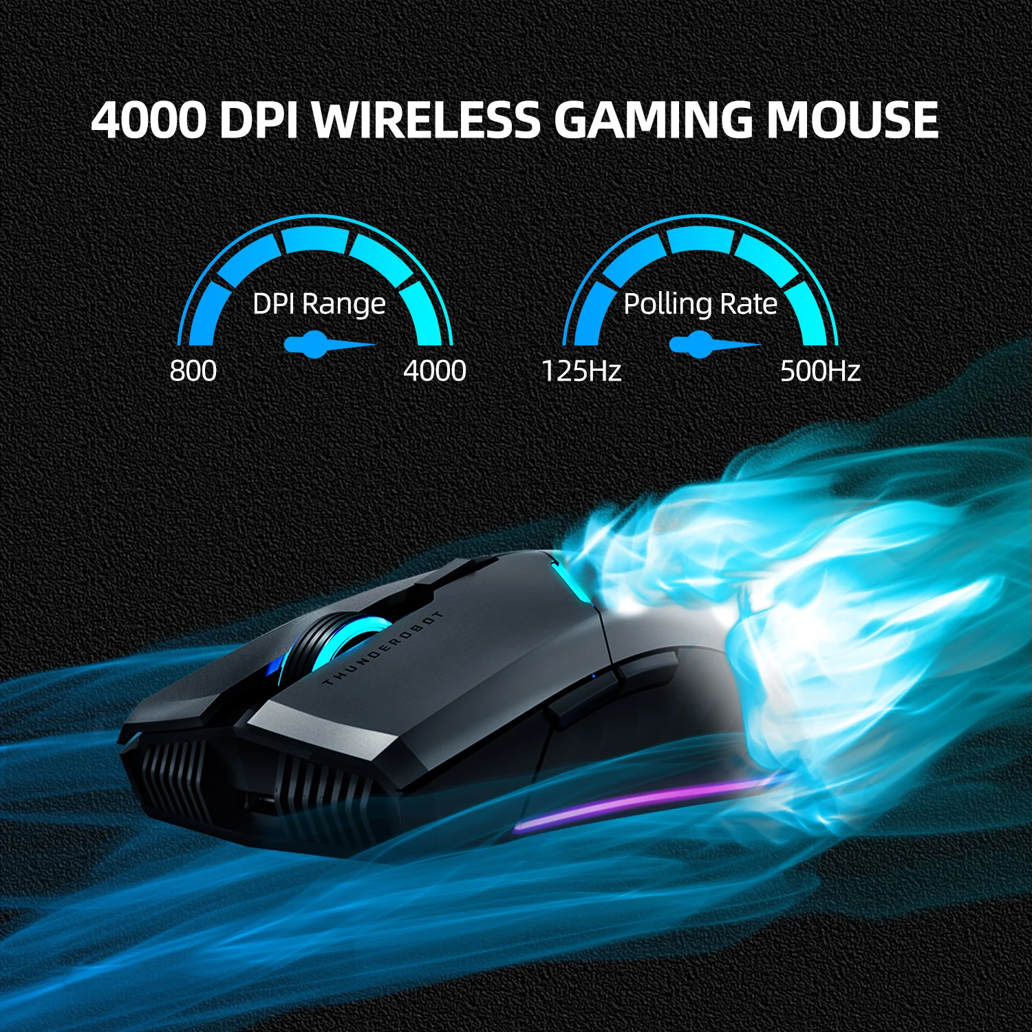 ThundeRobot ML703 ماوس الألعاب اللاسلكية 16000 ديسيبل متوحد الخواص 1000mAh RGB Gamer قابلة للشحن السلكية 2.4G فأرة للحاسوب النقال الكمبيوتر الألعاب
