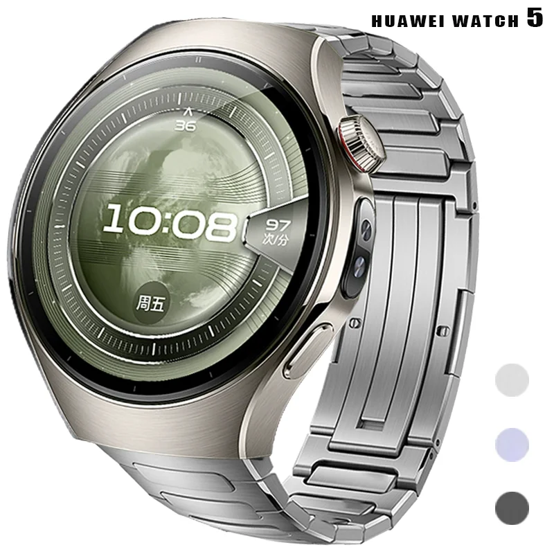 No Gaps Luxury Titanium Strap For Huawei Watch 5 46MM Metal Band For Huawei Watch 5 42mm Men Business Quick release Bracelet