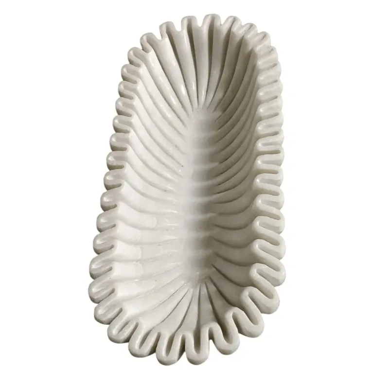 Trend fashion natural marble unique best-selling home decoration serving bowl ornament dining table embellishment high quality