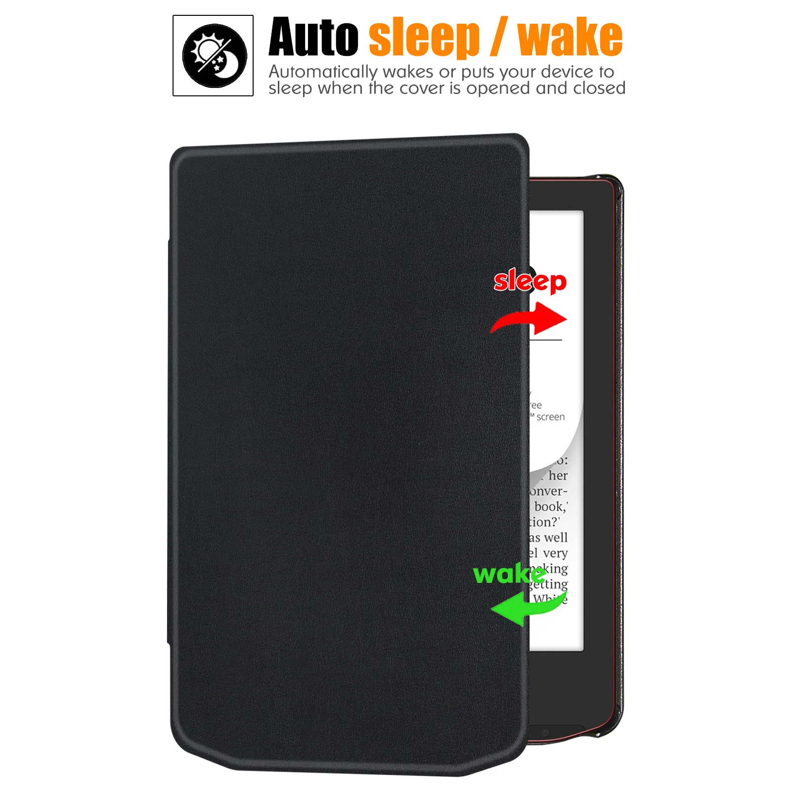 Case for Pocketbook 619 Verse Lite | Slim Lightweight | Hard Back Shell | with Auto Sleep/Wake | PU Leather Cover