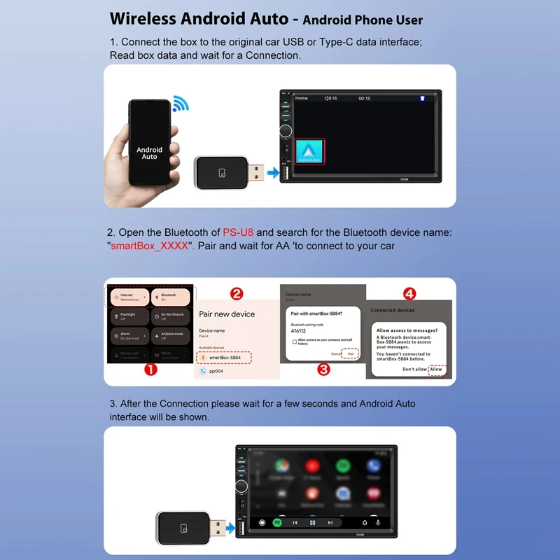 NEW Wireless Carplay Android Auto Wireless Adapter Smart Mini Box Plug And Play Wifi Fast Connect Universal For Nissan