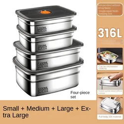 Stainless Steel Crisper, Lunch Box, Sealed Leak-proof Bento Box, Refrigerator Freezer Storage Box, Camping Lunch Box
