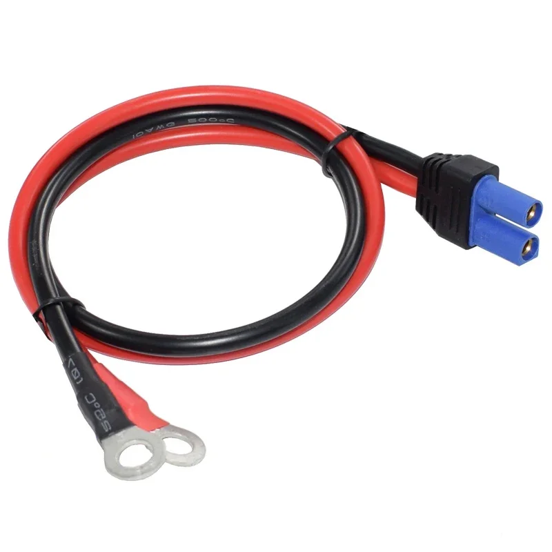 60cm 10AWG EC5 Female To O Ring Terminal CablePower Wire Connector Extension Cable Silicone Cord Emergency Battery Jump Cable