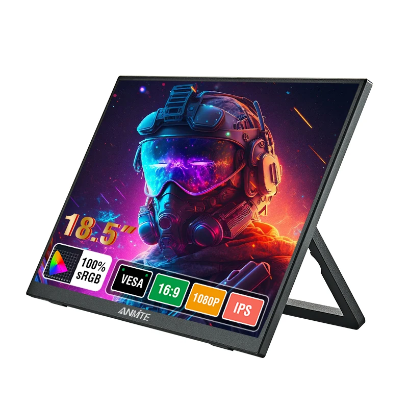 

Anmite 18.5-Inch Portable Monitor 1080P 100Hz HDR Low Blue Light For XBox PS4 / 5 Switch Cell Phone PC Loptop Extension