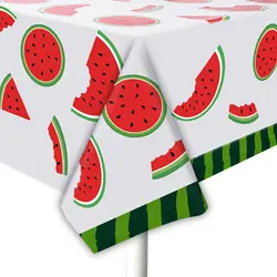 Tovaglia per feste con anguria Tovaglia in plastica Uno in un tema melone Decorazione per compleanno ragazza 1° 2° 3° Forniture per feste di compleanno