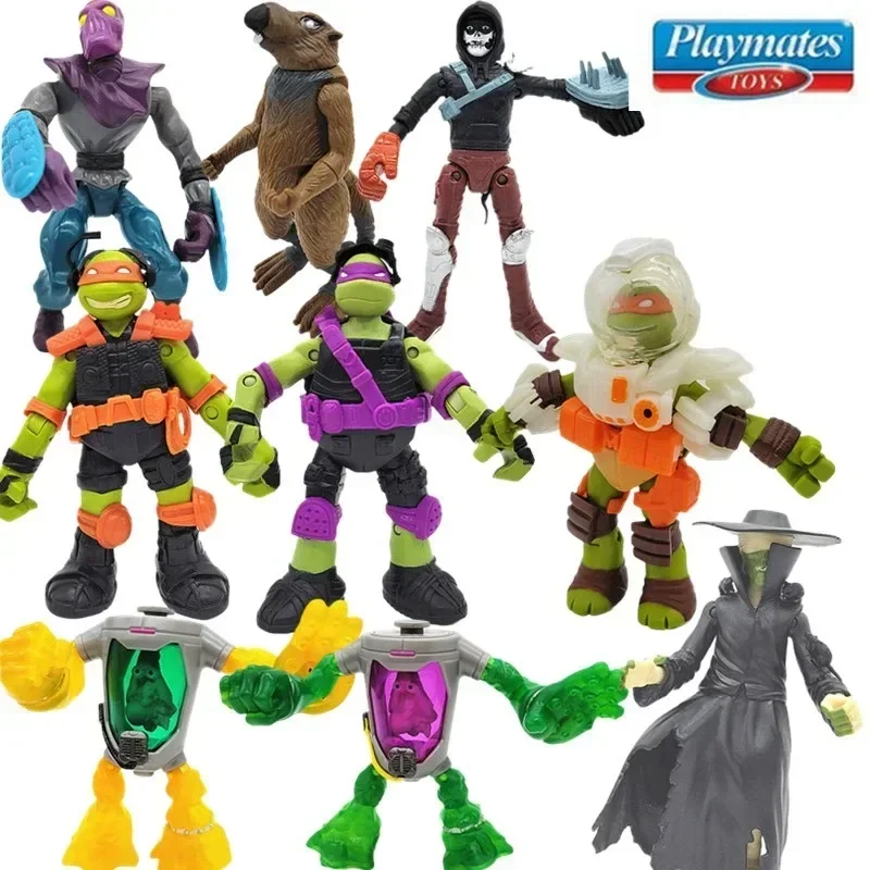 Playmates Teenages Mutant Ninja Turtles Leonardo Bebop Splinter Shredder April O\'Neil Action Figure Joints Movable Doll Kid Gift