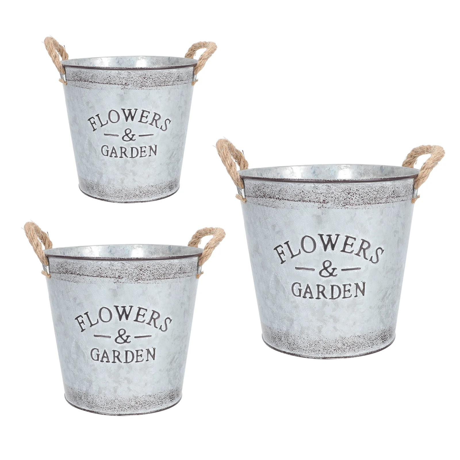 

Tin Flower Bucket Planting Basins Pot Succulent Creative Flowerpot Indoor Pots for Plants
