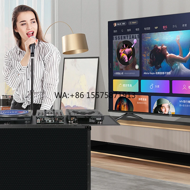 

Lightweight Foldable Portable DJ Booth Black DJ Table for DJ Club Party Wedding Trade Show Table