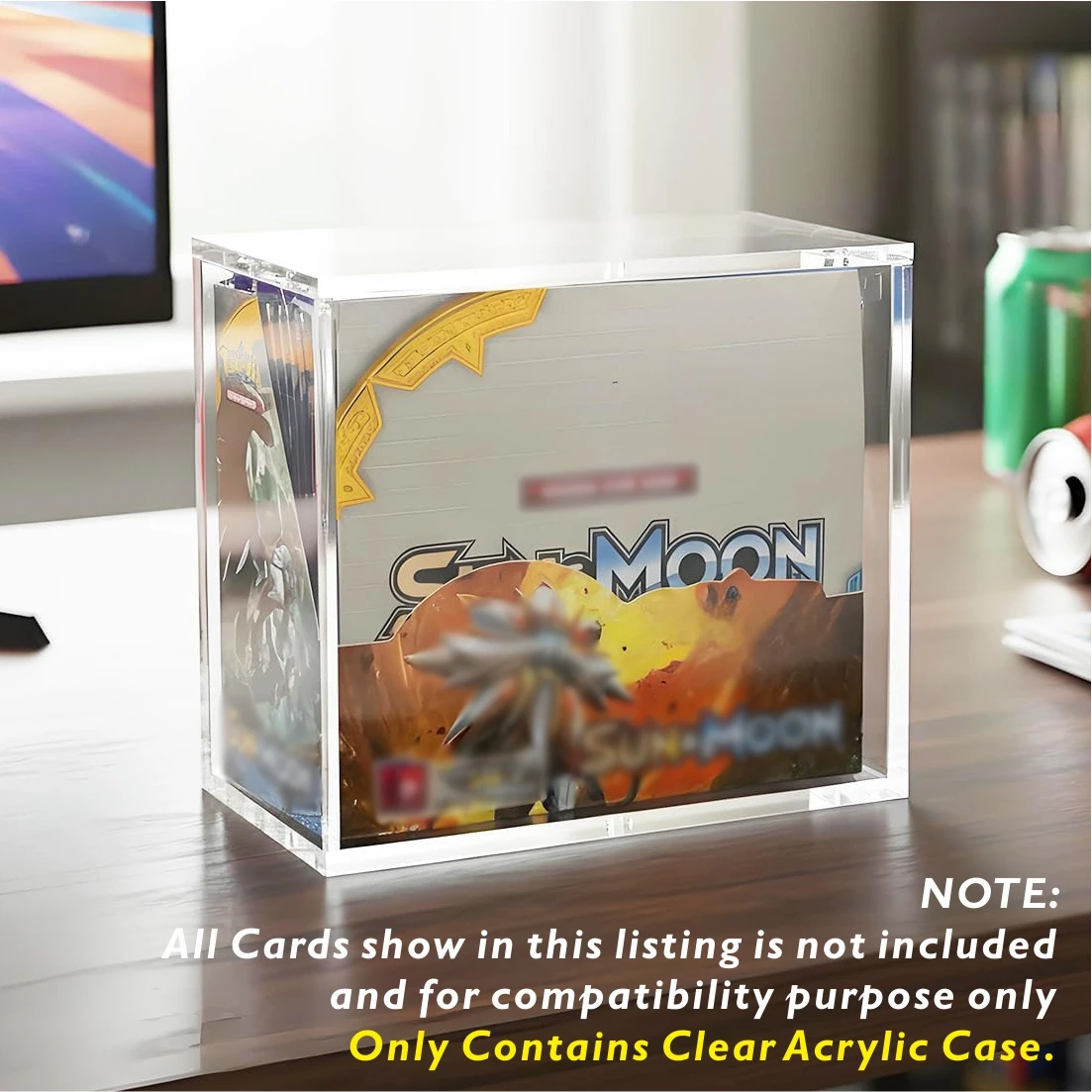 حافظة صندوق معززة من الأكريليك مع غطاء مغناطيسي، حافظة عرض شفافة لصناديق الداعم الإنجليزية، مقاومة للغبار، واقي سميك 5 مم